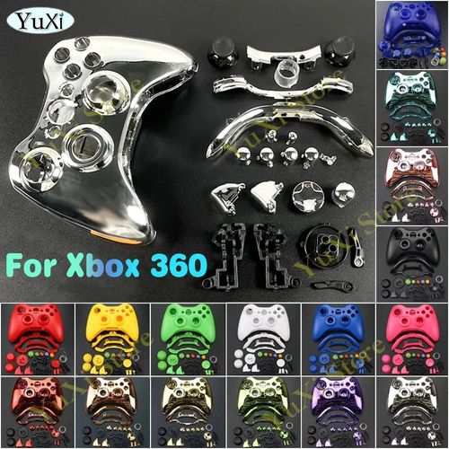 1 Ensemble De Coque De Boîtier Complet Avec Kit De Boutons Pour Manette De Jeu Sans Fil Xbox 360, Coque Supérieure Et Inférieure, Pare-Chocs De Bâton Analogique 3d Plating Purple 1 Set