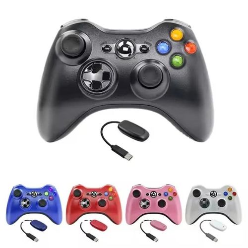Manette de jeu sans fil 2.4G pour Xbox 360, avec récepteur PC, Joystick Joypad pour Console Xbox 360, télécommande de jeu Blue