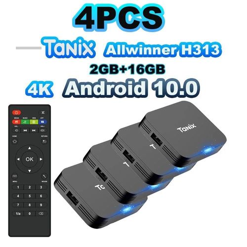 Tanix-Boîtier TV Tbrunch, Android 10, WiFi 2.4G, 4K H313, 16 Go, 8 Go, Global, 2 pièces, 4 pièces 2GB 16GB Portugal KB 4PCS