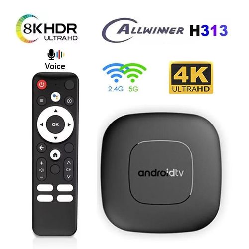 T1 Version mondiale lecteur multimédia intelligent TV Box Allwinner H313 Android 13 double WiFi 4G 5G HD 4K HDR10 + 2GB 16GB Assistant vocal IPTV t12gb64gbeu Ue Plug CHINA