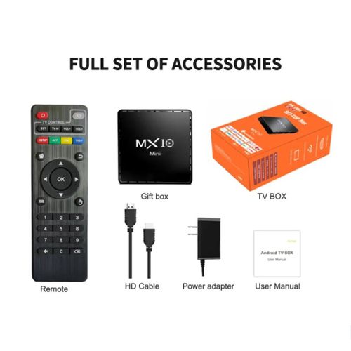 Streaming TV Box Android 10 OS 4K HDR lecture Smart TV avec Google Play Store décodeur TV Box offres spéciales 2025 MX10 1GB 8GB Ua Plug