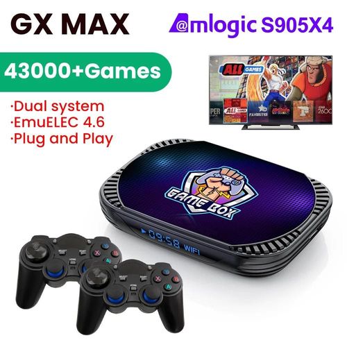 Vontar-Console De Jeu Vidéo Rétro Gx Max, Psp, Ps1, N64, Sega Saturn, Dc Emuelec4, Android11, S905tage, 4k, Émulateur 50 +, 43000 + Jeux 256g-2controller Us Plug China
