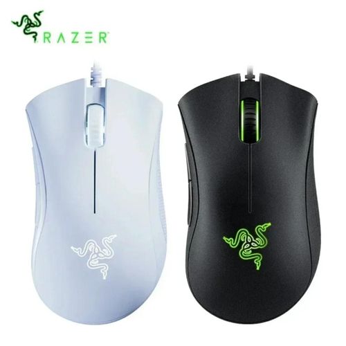 Razer DeathAdder essentiel souris de jeu filaire souris 6400DPI capteur optique 5 boutons indépendamment pour PC Gamer noir blanc WHITE