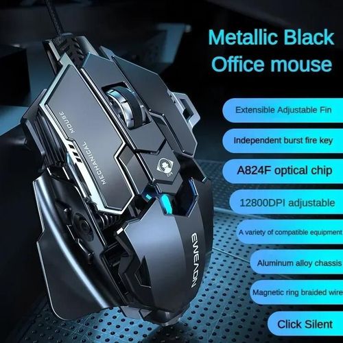 EWEADN souris filaire sensation mécanique ergonomique touche complète Macro programmation e-sport souris de jeu PC Gamer ordinateur portable accessoires cadeaux pink
