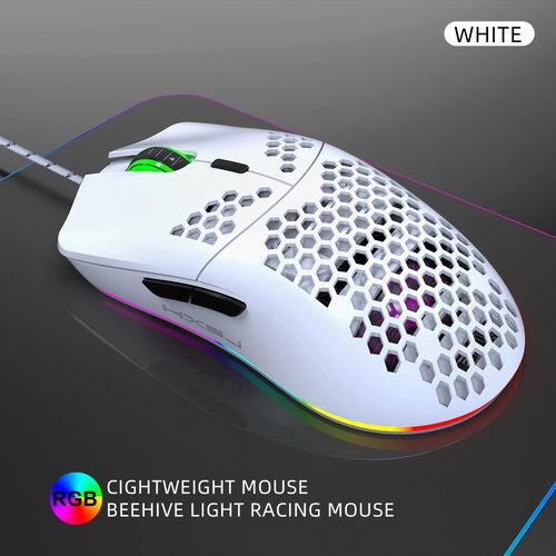 Offre spéciale HXSJ J900 souris de jeu RGB lumineux léger Macro programmation creux ergonomie souris filaire pour ordinateur portable jeu bureau J900B