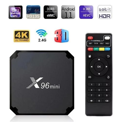 X96 Mini 4G WiFi TV Box Allwinner H313 S Quad Core 2GB 64GB HDMI 2.0 4K 3D H.265 lecteur multimédia intelligent Android 11.0 TV Box X96mini4G 2GB64GB i8 Ue Plug CHINA