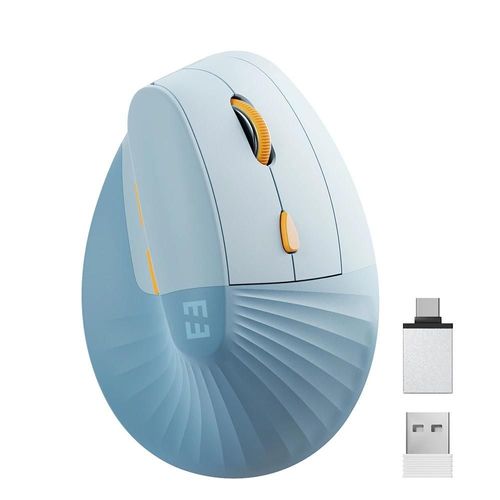 Souris verticale sans fil, Rechargeable par USB et Type C, ergonomique, pour ordinateur portable, Mac, iPad, système d'exploitation Windows XP 7 10 11 Android WHITE