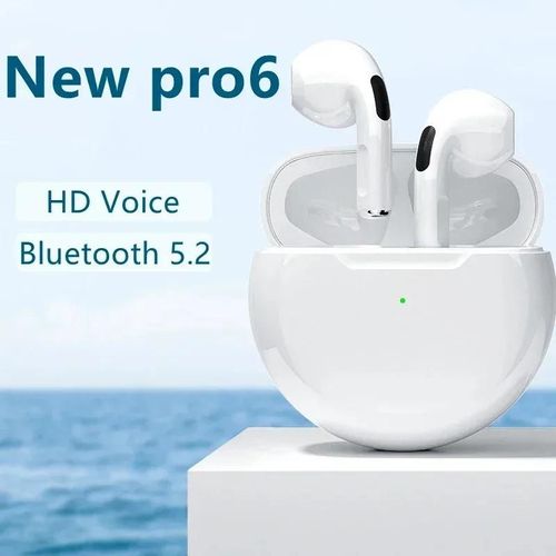 PRO6 TWS sans fil casque bt5.0 écouteurs intelligent tactile contrôle sport écouteurs stéréo musique casque pour Xiaomi/Android/iPhone pink