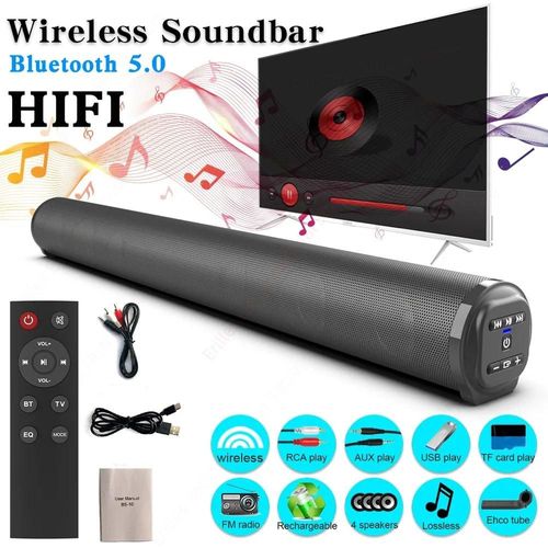 Haut-parleur Portable sans fil Bluetooth, barre de son, caisson de basses, projecteur TV, bureau, maison, extérieur, son stéréo, haut-parleur Super puissant BS-10