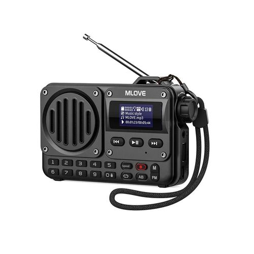 MLOVE BV800 Haut-parleur Bluetooth super portable avec radio FM, écran LCD, antenne, entrée AUX, disque USB, carte TF, lecteur MP3