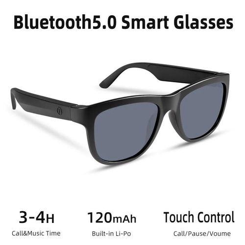 Lunettes Intelligentes Sans Fil, Casque Bluetooth 5.0, Lunettes De Soleil, Écouteurs De Sport En Plein Air, Appels Musicaux, Prise En Charge De Google Siri Black Lenses China