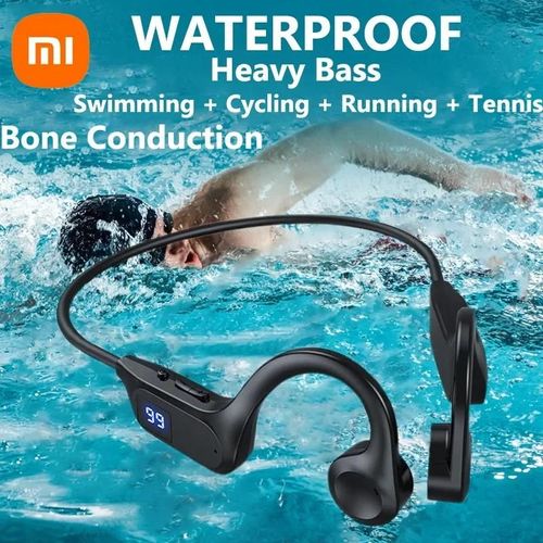 Xiaomi X7 Conduction osseuse sans fil Bluetooth Compatible écouteur Sport natation casque mains libres avec micro pour écouteurs de Sport X7 White