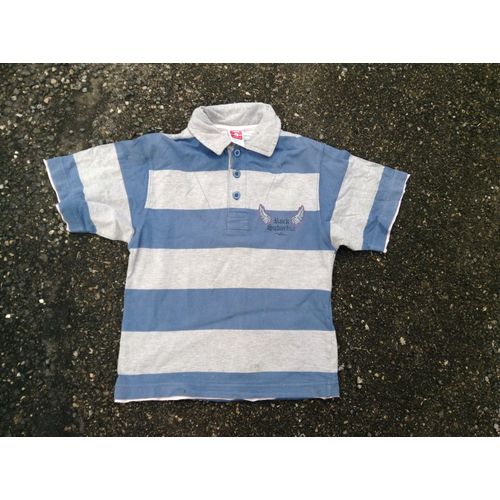 Polo Gris Et Bleu Here There Taille 7/8 Ans 122/128
