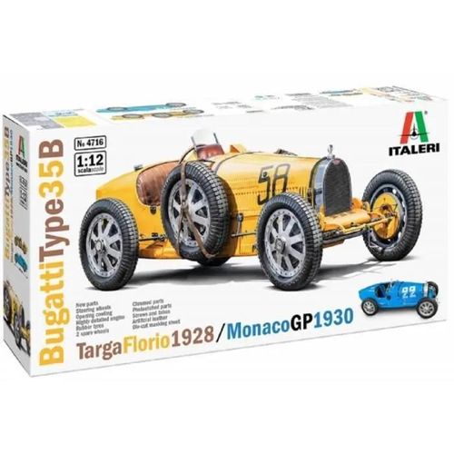 Italeri - Maquette Voiture Bugatti Type 35b - Targa Florio 1929/Monaco Gp 1930 |Italeri|4716| 1:12 Maquette Char Promo - Ref : 15663-Italeri