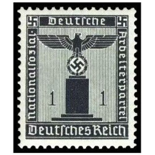 Allemagne, 3ème Reich 1938, Très Beau Timbre De Service Neuf** Luxe Yvert 105, Grand Aigle Et Croix Gammée 1pf. Gris Noir, Filigrane Croix Gammées, Cote 5.5.