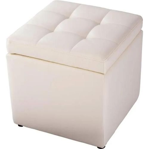 Costway Pouf Coffre Tabouret Siège De Rangement Repose-Pied -64 L- 40 X 40 X 40cm En Pu Noir Gagner De L'espace Charge Max. 150kg