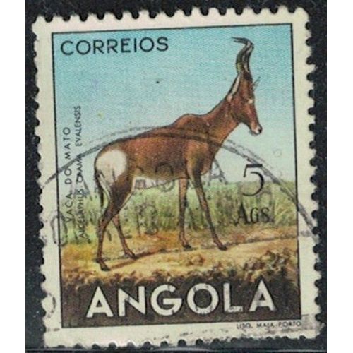 Angola 1953 Oblitéré Animal Vaca Do Mato Alcelaphus Caama Evalensis Y&T Ao 371 Su
