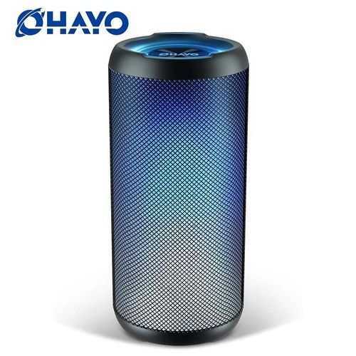 OHAYO Haut-parleur sans fil portable avec lumières LED dynamiques fraîches, haut-parleurs Bluetooth, étanche IPX6, BT5.3, haut-parleur sans fil TF/AUX Black