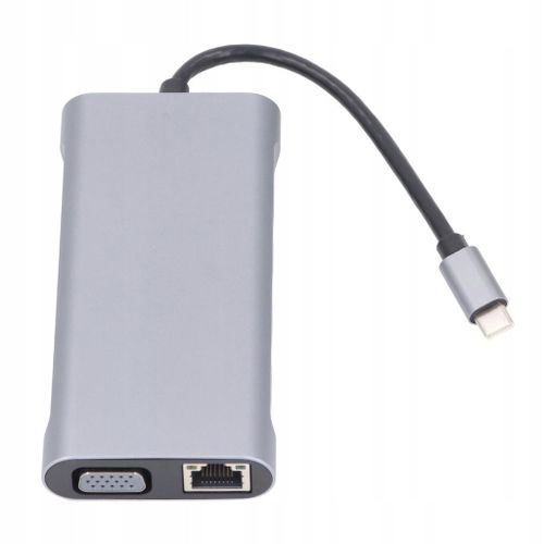 Adaptateur USB-C 11 en 1 4 ports USB 3.0 audio 1080p 60 Hz VGA RJ45 1000 Mbit/s 2 ports