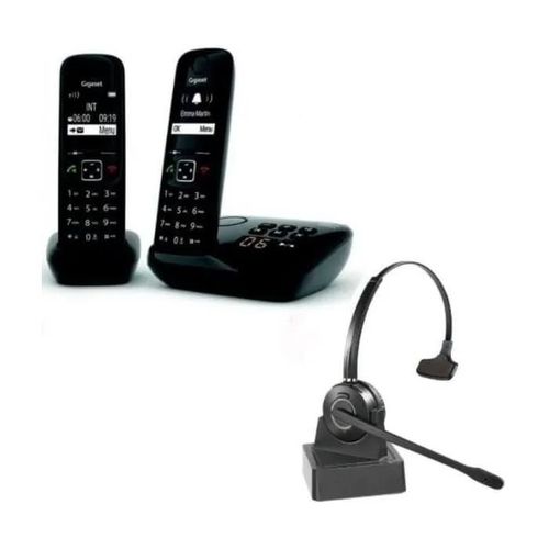 Cleyver - 2 Téléphones Sans Fil GIGASET AS690 et Casque Cleyver ODHW10