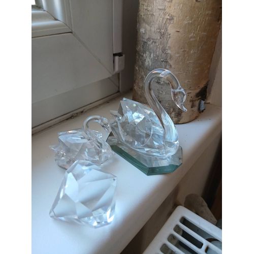 Lot Cygnes En Cristal