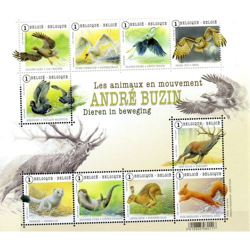 Belgique Timbre Les Animaux En Mouvement 2015