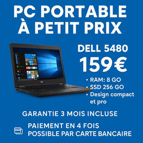 DELL 5480 - 14" Intel Core i5 - Ram 8 Go - SSD 256 Go