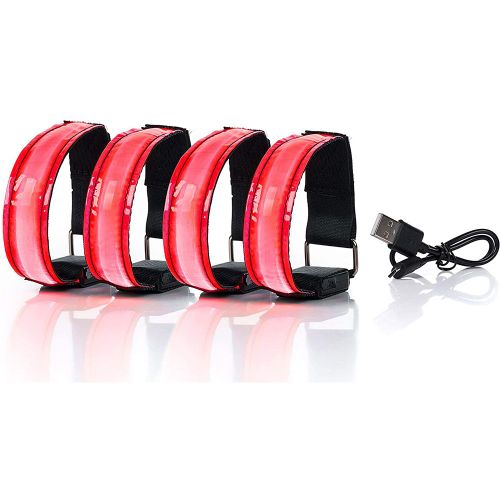 Brassard de nuit réfléchissant,USB LED lumineux,pour course à pied,cyclisme,ceinture de sécurité,sport de plein air- 1PC Red-C40