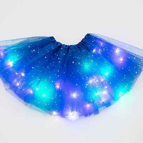 Jupe Tutu Lumineuse À Paillettes Et Étoiles En Tulle Pour Femme,Costume De Ixd'halloween Pour Fille- Bleu-40cm For Adults