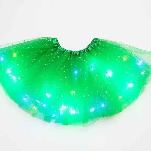Jupe Tutu Lumineuse À Paillettes Et Étoiles En Tulle Pour Femme,Costume De Ixd'halloween Pour Fille- Green-30cm For Children