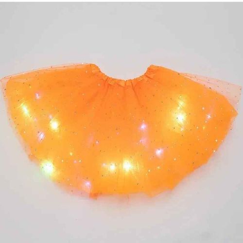 Jupe Tutu Lumineuse À Paillettes Et Étoiles En Tulle Pour Femme,Costume De Ixd'halloween Pour Fille- Orange-40cm For Adults