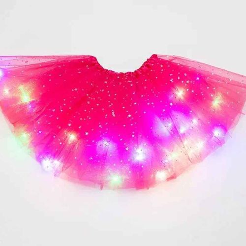 Jupe Tutu Lumineuse À Paillettes Et Étoiles En Tulle Pour Femme,Costume De Ixd'halloween Pour Fille- Rosy-40cm For Adults