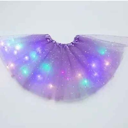 Jupe Tutu Lumineuse À Paillettes Et Étoiles En Tulle Pour Femme,Costume De Ixd'halloween Pour Fille- Light Purple-30cm For Children