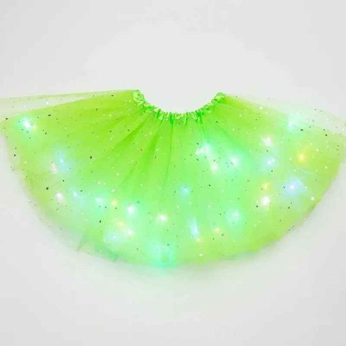 Jupe Tutu Lumineuse À Paillettes Et Étoiles En Tulle Pour Femme,Costume De Ixd'halloween Pour Fille- Vert Clair-40cm For Adults