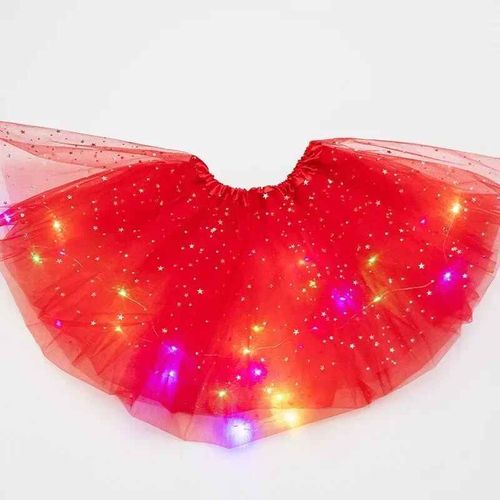 Jupe Tutu Lumineuse À Paillettes Et Étoiles En Tulle Pour Femme,Costume De Ixd'halloween Pour Fille- Rouge-40cm For Adults
