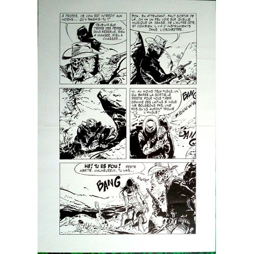 Jerry Spring Jijé Tirage De Planche De Bandes Dessinées 24x35