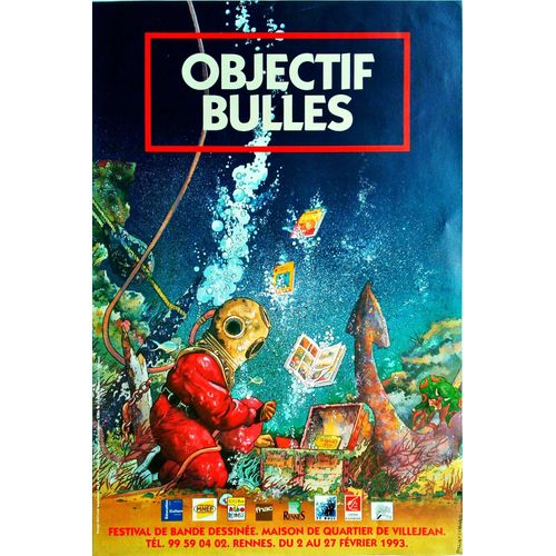 Lucien Rollin Objectif Bulles 1993 Affiche 40x60