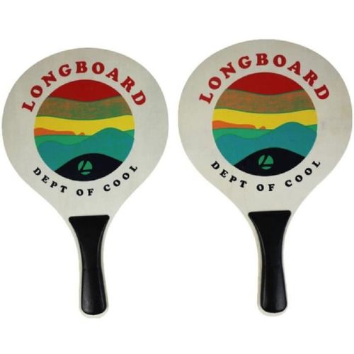 Set De Raquettes Bois De Plage Et 1 Balle - Longboard - Vb1 - Enfant - Multicolore