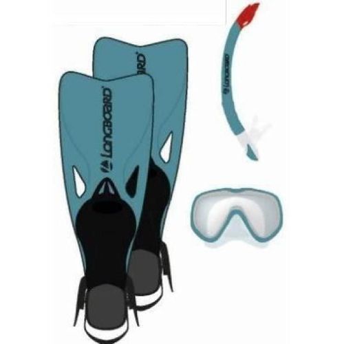 Kit Palmes Réglable Masque Et Tuba - Longboard - 42/45 Slope