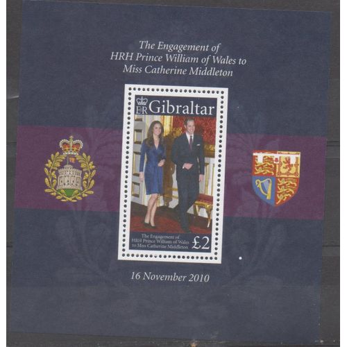 Gibraltar Timbres Fiançailles Du Prince William 2010