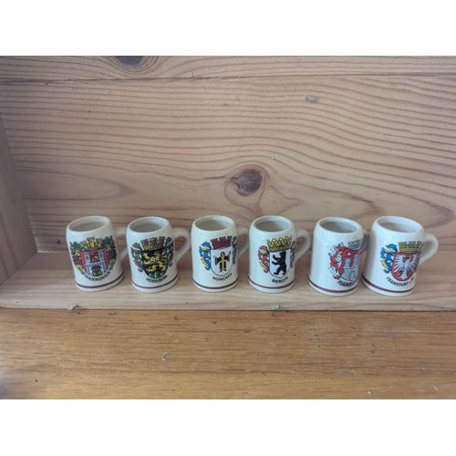 Lot De 6 Mini Chopes De Biere De 6 Cm Villes Allemandes