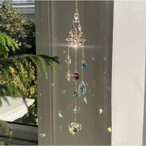 Attrape soleil - Soleil - Cristal artificiel - Doré - Ornement de jardin