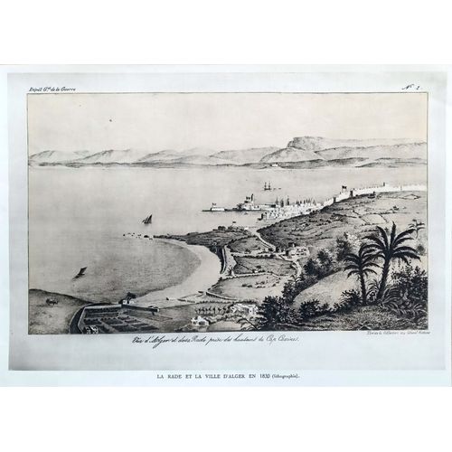 Gravure Alger 1830 Illustration : Vue Des Des Hauteurs Du Cap Caxine (Colonisation Algérie)