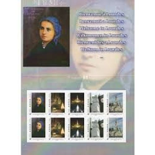"Souvenir De Lourdes" Année 2009 Bloc Feuillet Collector N° 3 Yvert Et Tellier Luxe Comprenant 10 Timbres Autoadhésifs Validité Permanente
