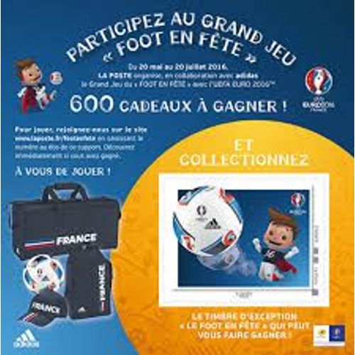 Sports : Le Foot En Fête Année 2016 Bloc Feuillet Collector Comprenant Un Timbre En Relief Autoadhésif Yvert Et Tellier Luxe