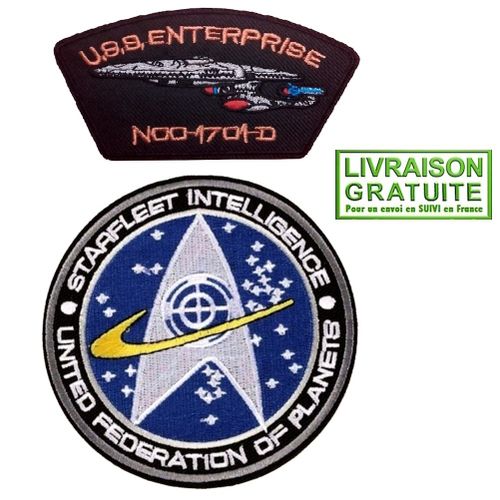 Lot De 2 Patchs Écussons Star Trek Uss Enterprise - Thermocollants