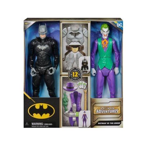 Coffret Batman + Jocker - 2 Figurines 30 Cm + 12 Accessoires - Set Personnage Dc + Carte Tigre - Jouet Garçon