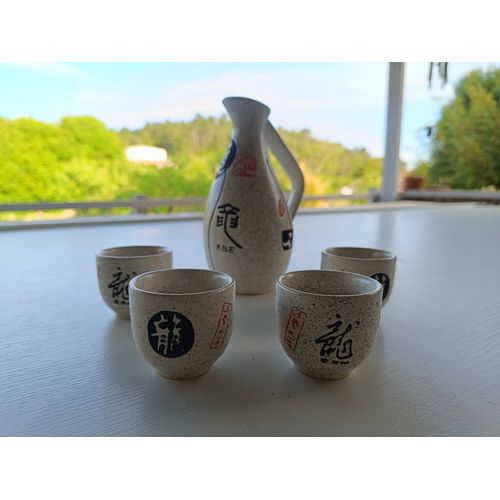Service À Saké 5 Pièces Céramique Style Traditionnel