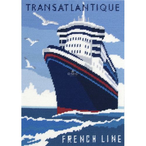Canevas Penelope Imprimé Transatlantique 40 X 52 Cm