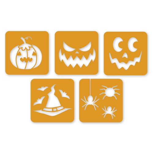 Pochoirs Halloween 15x15cm 5 Pièces